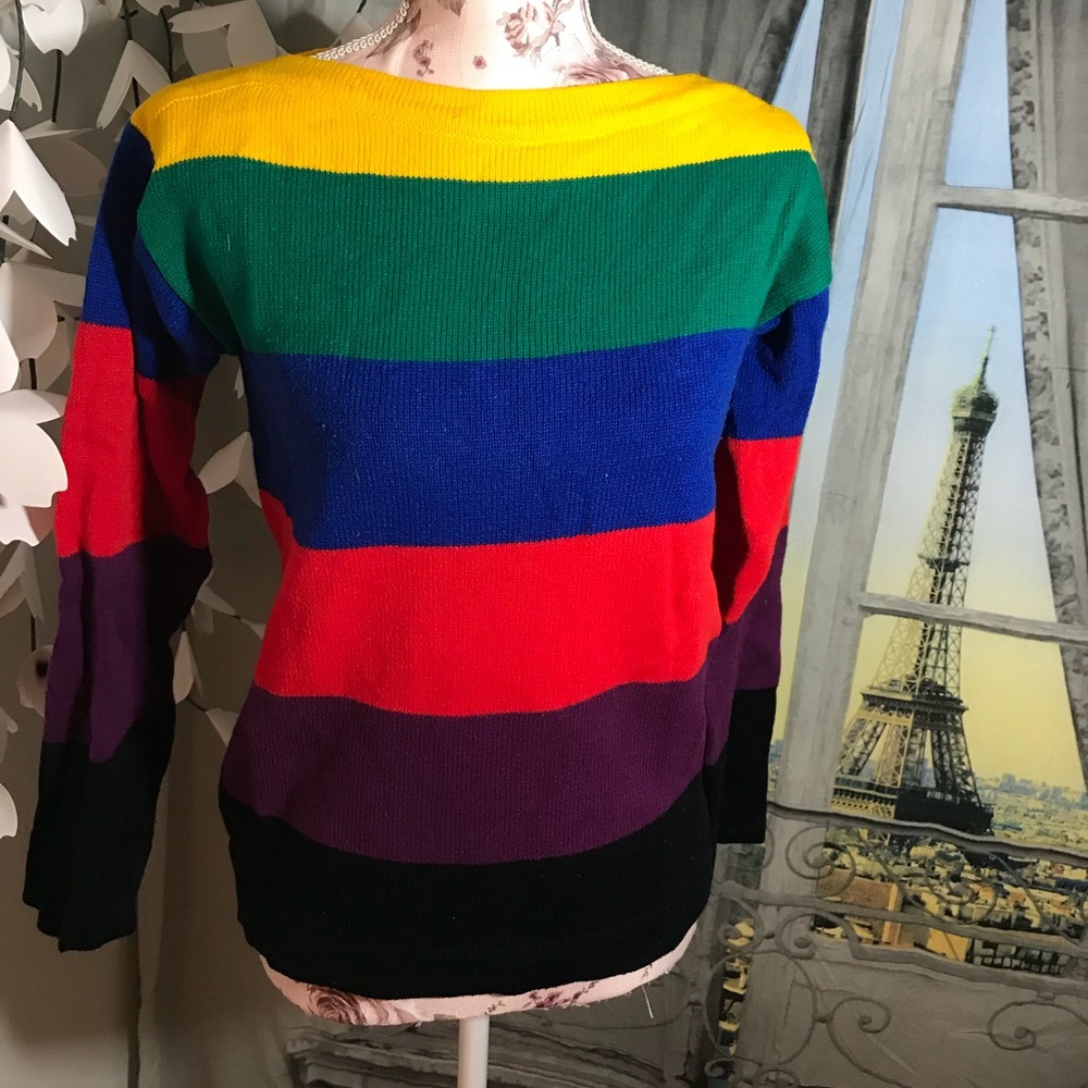 Vintage Rainbow Striped Sweater